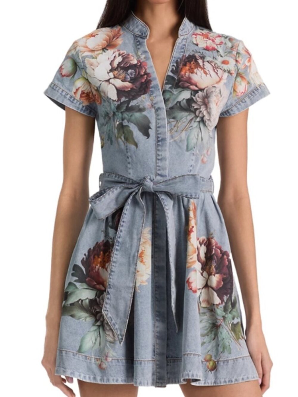 Alice and Olivia Lucy Denim Mini Shirt Dress - Picture 5 of 5
